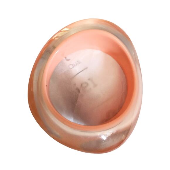 Vtg Clear Peach Lucite Resin Asymmetric Chunky Bangle Bracelet - Picture 5 of 6